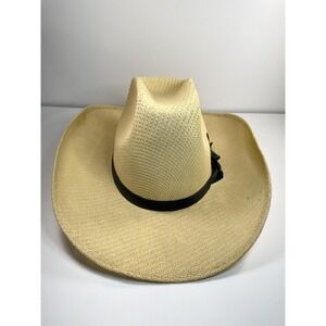 Vtg Men Cowboy Hat San Pancho Made In Mexico Textured Hat Size Large Beige